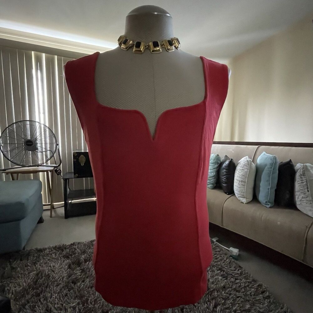 Ava Viv Black Sleeveless Blouse 3x Red Tank Top Casual Cotton Blend